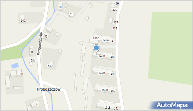Proboszczów, Proboszczów, 148C, mapa Proboszczów