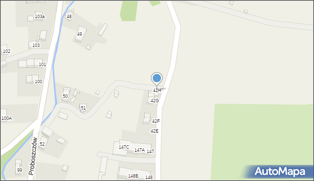 Proboszczów, Proboszczów, 42H, mapa Proboszczów