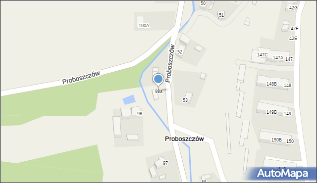Proboszczów, Proboszczów, 98a, mapa Proboszczów