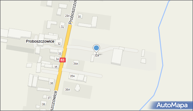 Proboszczowice, Proboszczowice, 32a, mapa Proboszczowice
