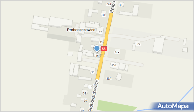 Proboszczowice, Proboszczowice, 35, mapa Proboszczowice