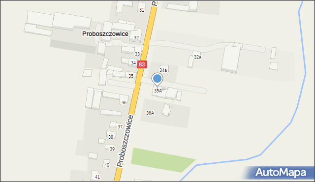 Proboszczowice, Proboszczowice, 35A, mapa Proboszczowice