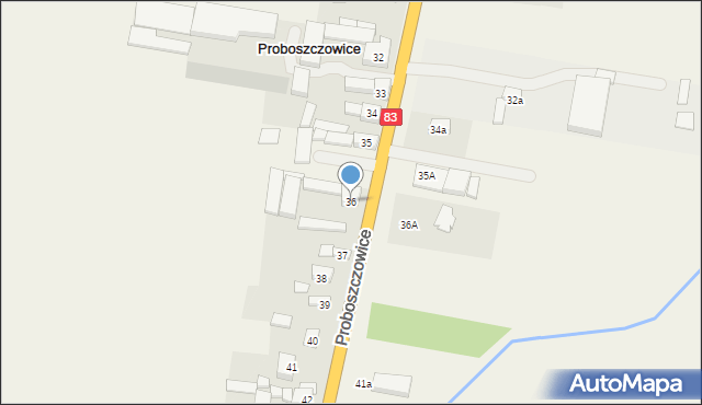 Proboszczowice, Proboszczowice, 36, mapa Proboszczowice