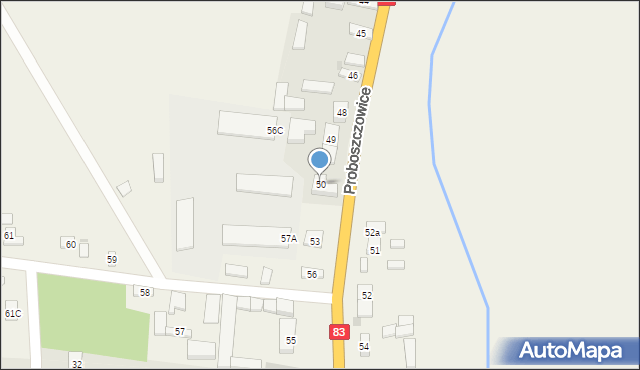 Proboszczowice, Proboszczowice, 50, mapa Proboszczowice
