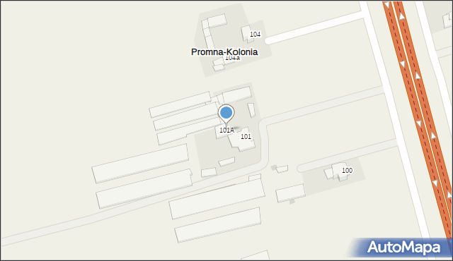 Promna-Kolonia, Promna-Kolonia, 101A, mapa Promna-Kolonia