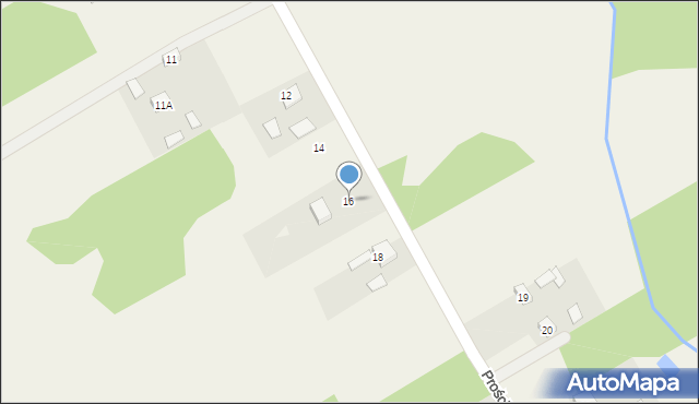 Prościeniec, Prościeniec, 16, mapa Prościeniec