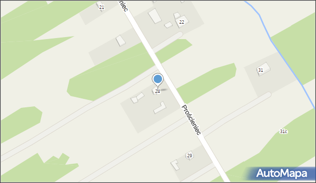 Prościeniec, Prościeniec, 24, mapa Prościeniec