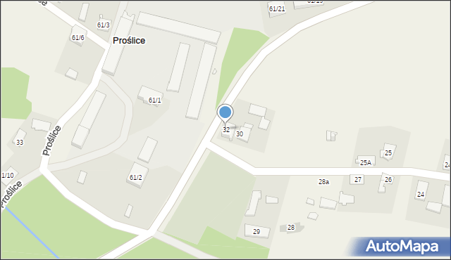 Proślice, Proślice, 32, mapa Proślice