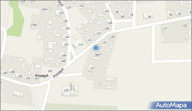 Prostyń, Prostyń, 135, mapa Prostyń