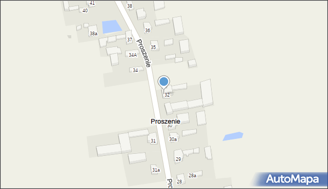 Proszenie, Proszenie, 33, mapa Proszenie