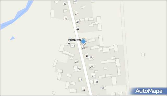 Proszew A, Proszew A, 43, mapa Proszew A