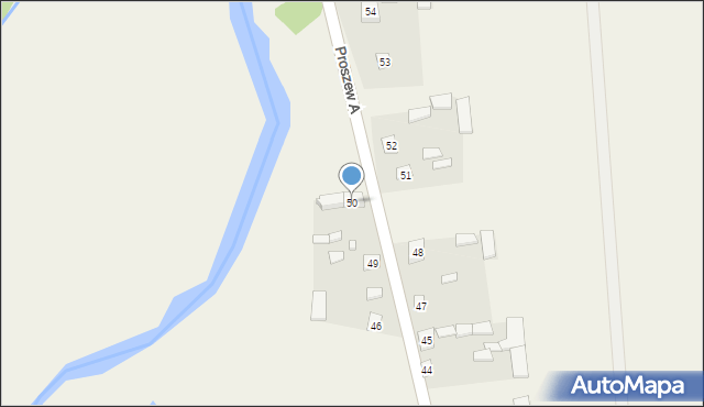 Proszew A, Proszew A, 50, mapa Proszew A