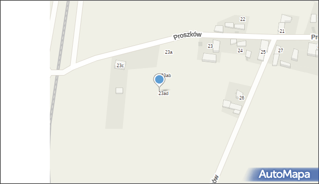 Proszków, Proszków, 23ae, mapa Proszków