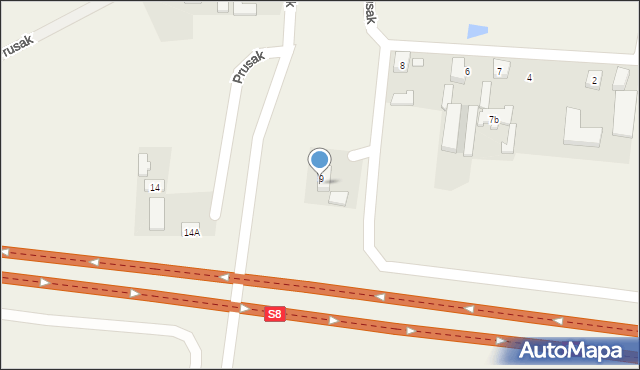 Prusak, Prusak, 9a, mapa Prusak