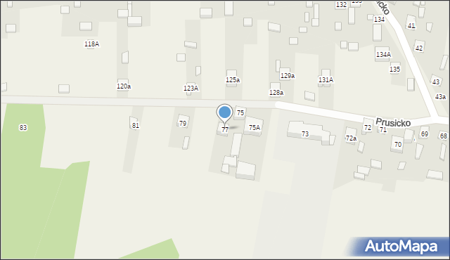 Prusicko, Prusicko, 77, mapa Prusicko
