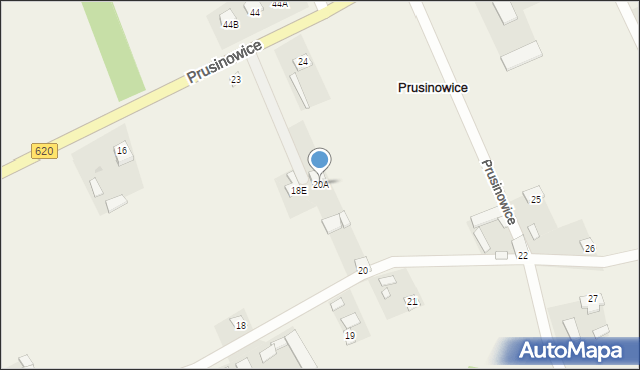 Prusinowice, Prusinowice, 20A, mapa Prusinowice