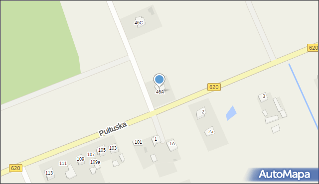 Prusinowice, Prusinowice, 46A, mapa Prusinowice