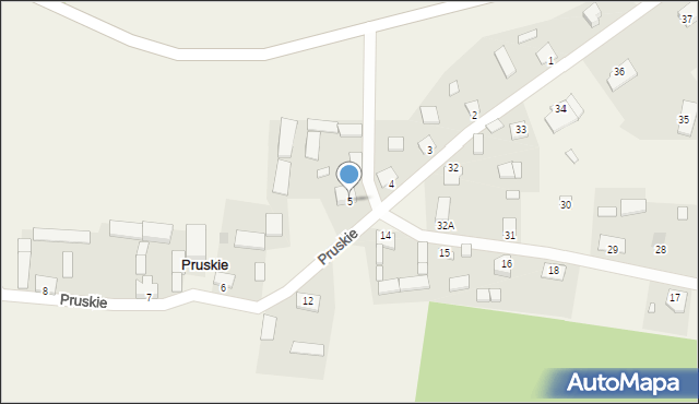 Pruskie, Pruskie, 5, mapa Pruskie