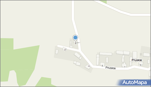 Pruskie, Pruskie, 9, mapa Pruskie