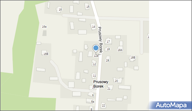 Prusowy Borek, Prusowy Borek, 12a, mapa Prusowy Borek