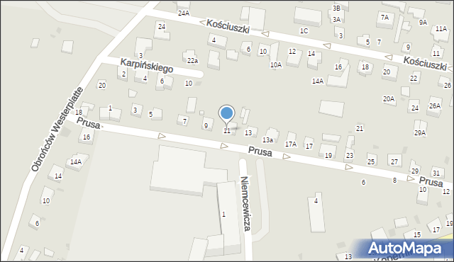 Pruszcz Gdański, Prusa Bolesława, 11, mapa Pruszcz Gdański