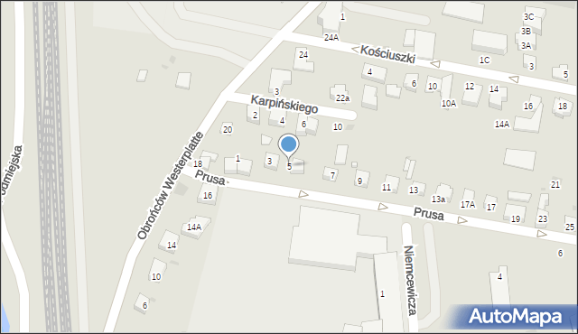 Pruszcz Gdański, Prusa Bolesława, 5, mapa Pruszcz Gdański