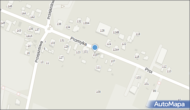 Pruszków, Promyka, 113, mapa Pruszków