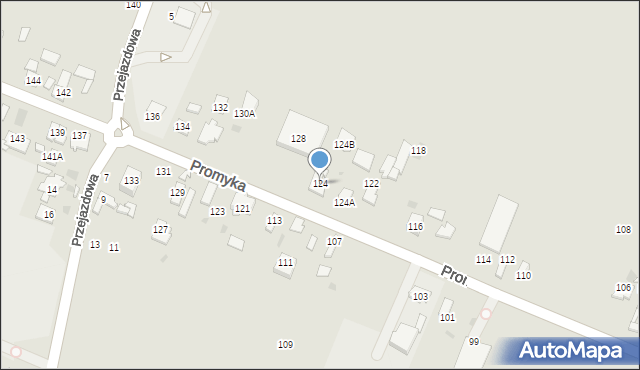 Pruszków, Promyka, 124, mapa Pruszków