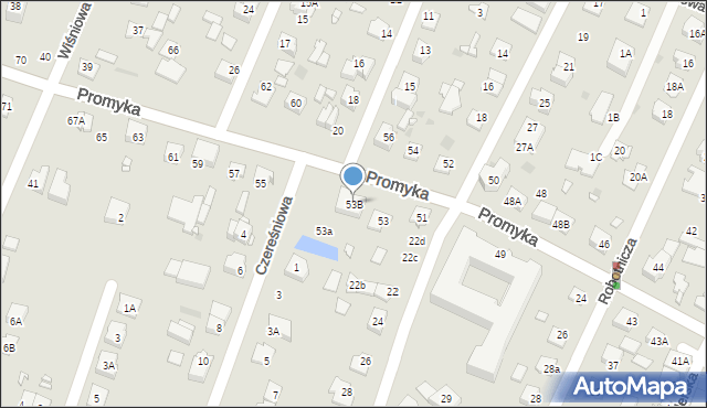 Pruszków, Promyka, 53B, mapa Pruszków