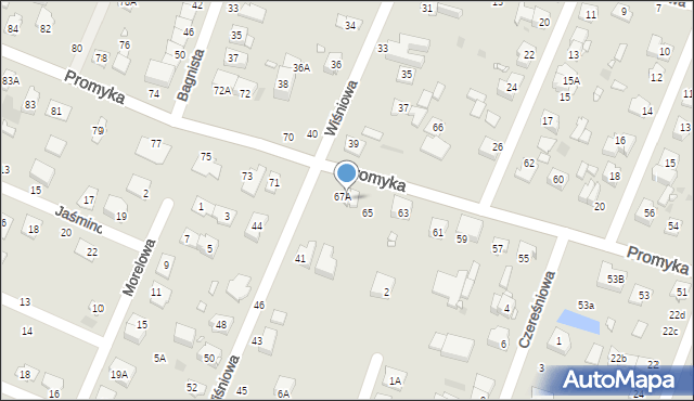 Pruszków, Promyka, 67/2, mapa Pruszków