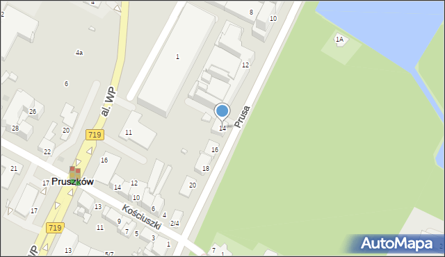 Pruszków, Prusa Bolesława, 14, mapa Pruszków