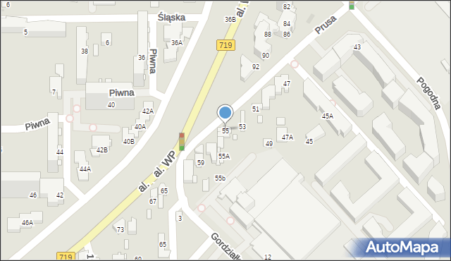 Pruszków, Prusa Bolesława, 55, mapa Pruszków