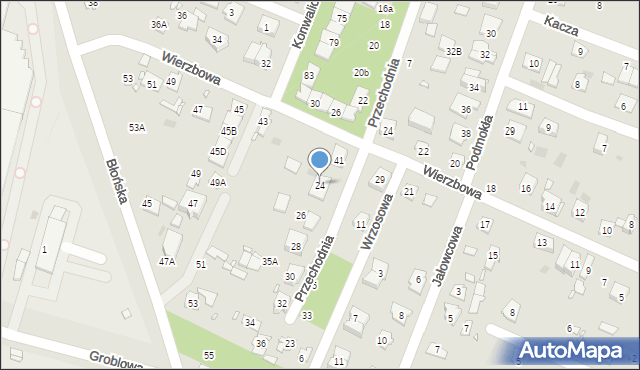 Pruszków, Przechodnia, 24, mapa Pruszków