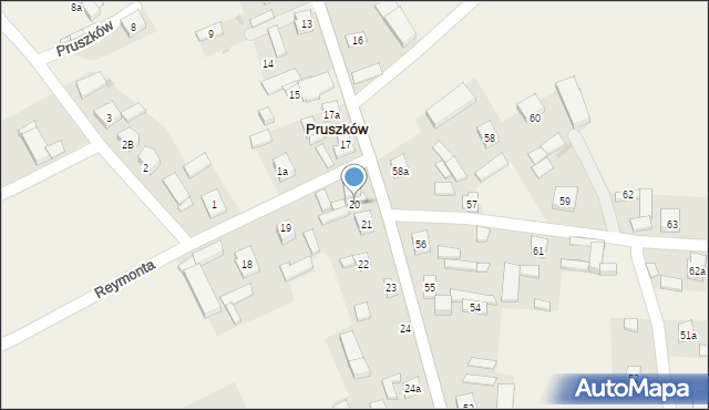 Pruszków, Pruszków, 20, mapa Pruszków