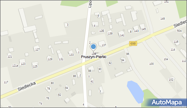 Pruszyn-Pieńki, Pruszyn-Pieńki, 12B, mapa Pruszyn-Pieńki
