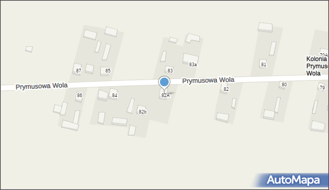 Prymusowa Wola, Prymusowa Wola, 82A, mapa Prymusowa Wola