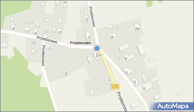 Przeborowo, Przeborowo, 11, mapa Przeborowo