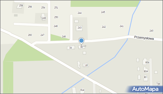 Przecław, Przemysłowa, 32, mapa Przecław