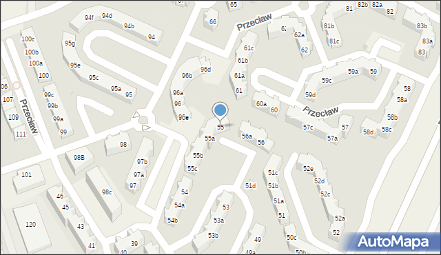 Przecław, Przecław, 55, mapa Przecław
