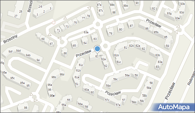 Przecław, Przecław, 62b, mapa Przecław