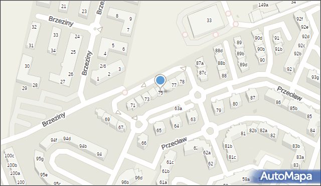 Przecław, Przecław, 75, mapa Przecław