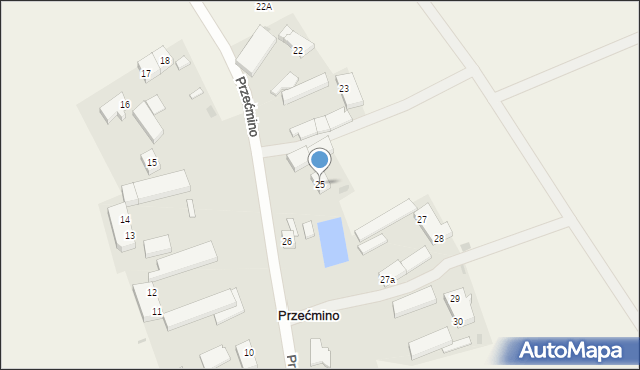Przećmino, Przećmino, 25, mapa Przećmino