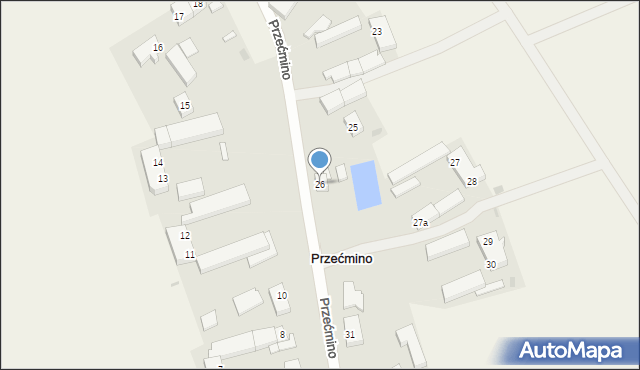Przećmino, Przećmino, 26, mapa Przećmino