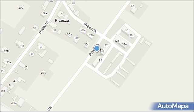 Przecza, Przecza, 34b, mapa Przecza