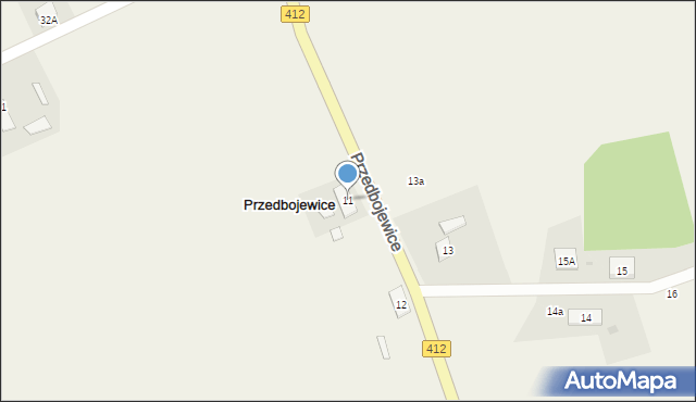 Przedbojewice, Przedbojewice, 11, mapa Przedbojewice