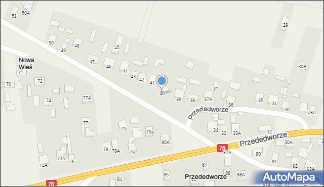 Przededworze, Przededworze, 40, mapa Przededworze