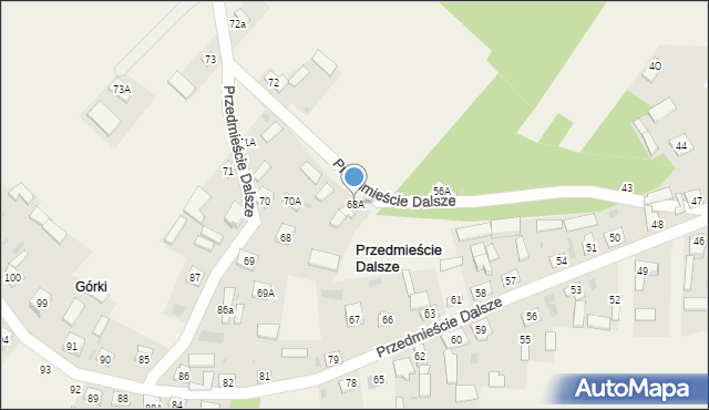 Przedmieście Dalsze, Przedmieście Dalsze, 68A, mapa Przedmieście Dalsze