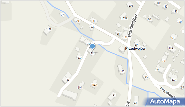 Przedwojów, Przedwojów, 34, mapa Przedwojów