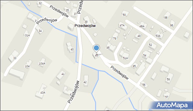 Przedwojów, Przedwojów, 45, mapa Przedwojów