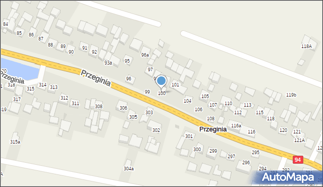 Przeginia, Przeginia, 100, mapa Przeginia